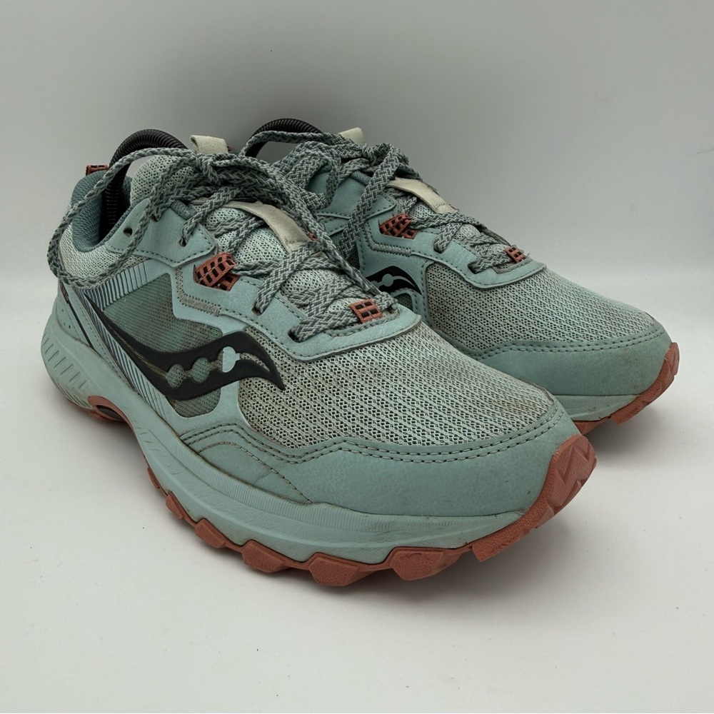 Women’s Saucony Excursion TR16 Mint Blue Pink Trail Athletic Sneakers Size 9.5 - Picture 2 of 8